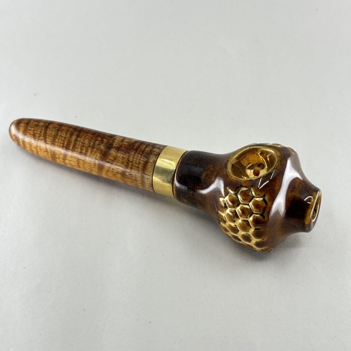 22 Karat Gold Honeycomb w/Curly Koawood